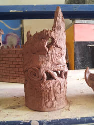 Dead Tree Stump Coil Pot WIP 2