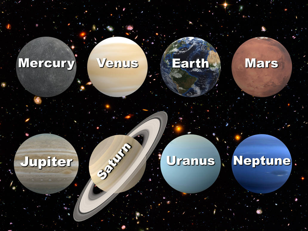 8 Planets Solar System labeled by albedomusicart on DeviantArt