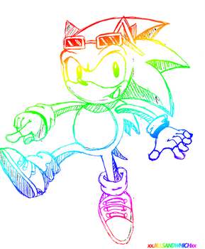 Colourful Sonic sketch