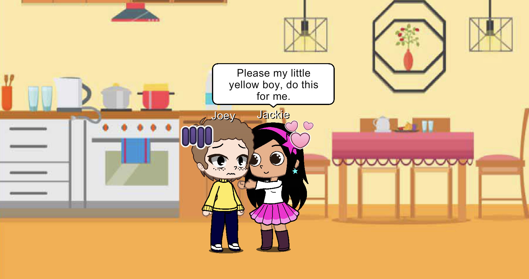 Jackie is pleading Joey