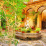 Courtyard With a Fountain