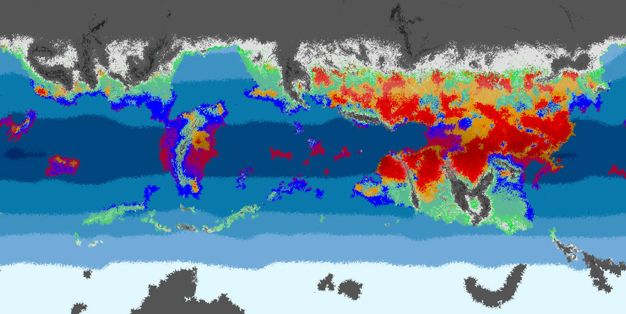 Climate Map Deviantart Generated Planet 11 climate map by SiriusCb on DeviantArt