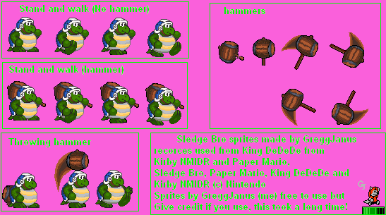Sledge Bro Paper Sledge Bro Sprites by GreggJanus on DeviantArt