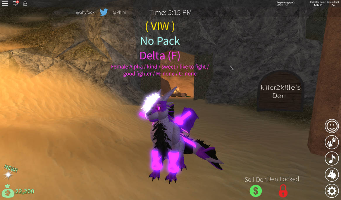Roblox Wolves Lfie 3 Delta Pup Version By Dragonmagique2 -