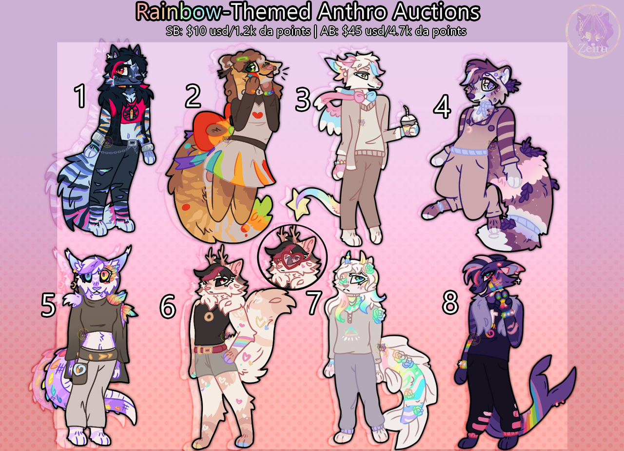 Rainbow-Themed Anthro Adoptable Auctions(Open 3/8) by Zeira-Wolf on ...