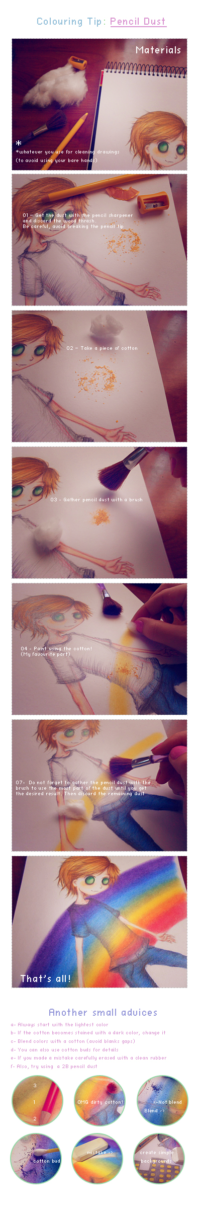 Colouring Tip: Coloured pencil dust