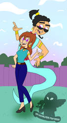 Norm the Genie and Natalie McPherson