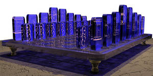 Egyptian Chess Set - Side View