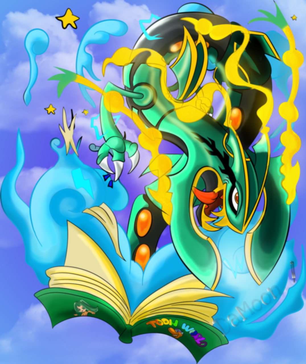 Rayhuma Dragon Rayquaza-Toon by DaMoonArt on DeviantArt