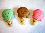 ice creams brooches by OkashiBurochi