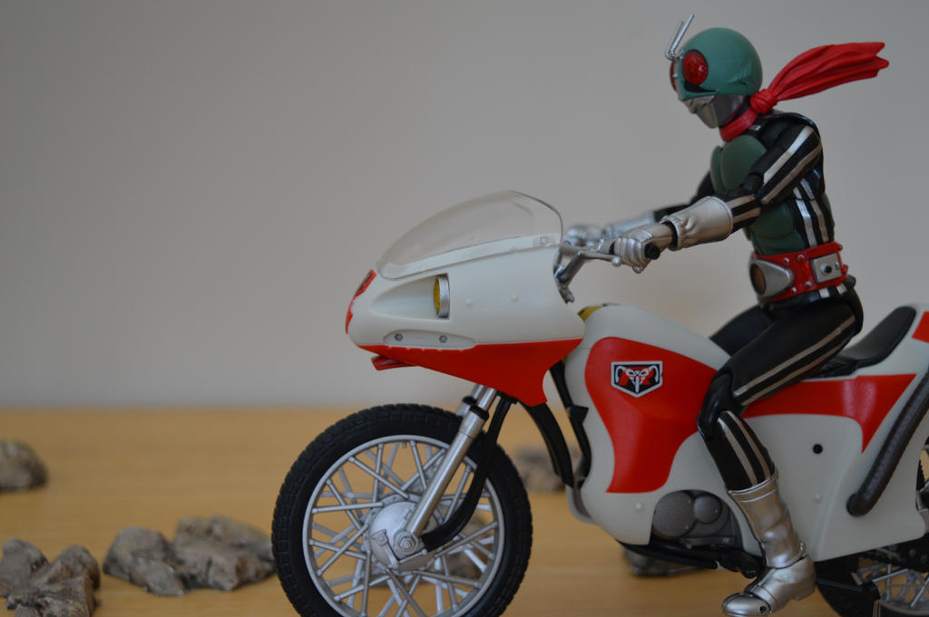 The Masked Rider and his motorcycle