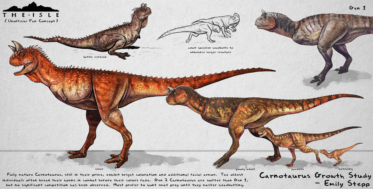 The Isle Carnotaurus Growth Fan Concept by EmilyStepp