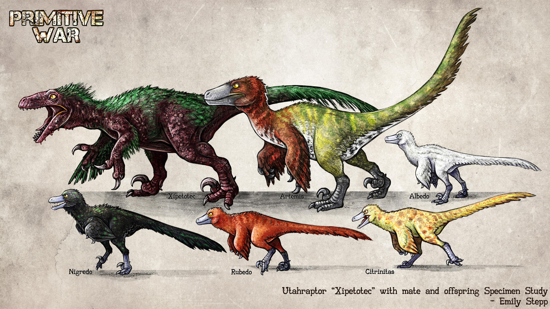 Fictional Raptors Primitive War Utahraptor Family by EmilyStepp on DeviantArt
