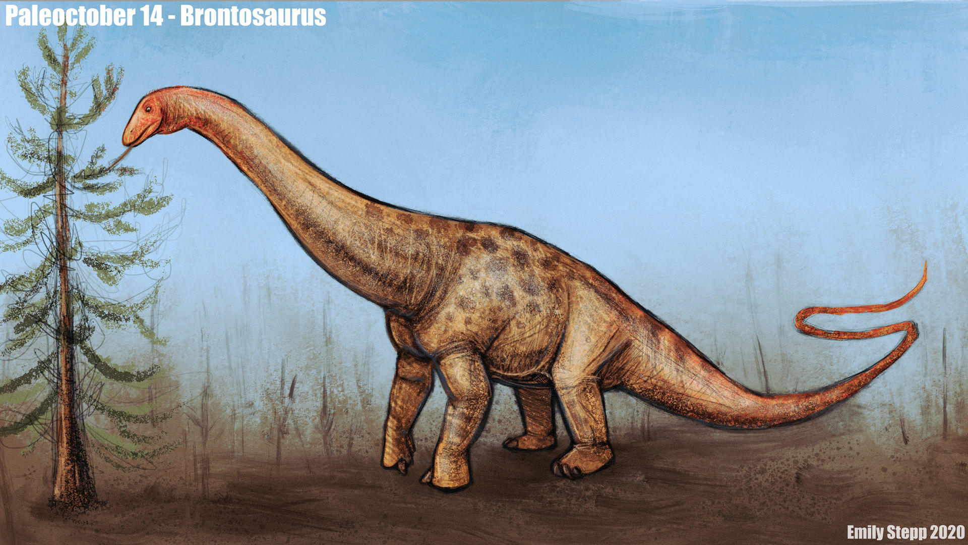 Brontosaruous Paleoctober 14 - Brontosaurus by EmilyStepp on DeviantArt