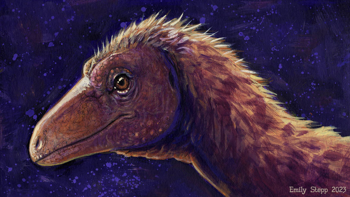 Emily Raptor Eoraptor Acrylic Portrait by EmilyStepp on DeviantArt