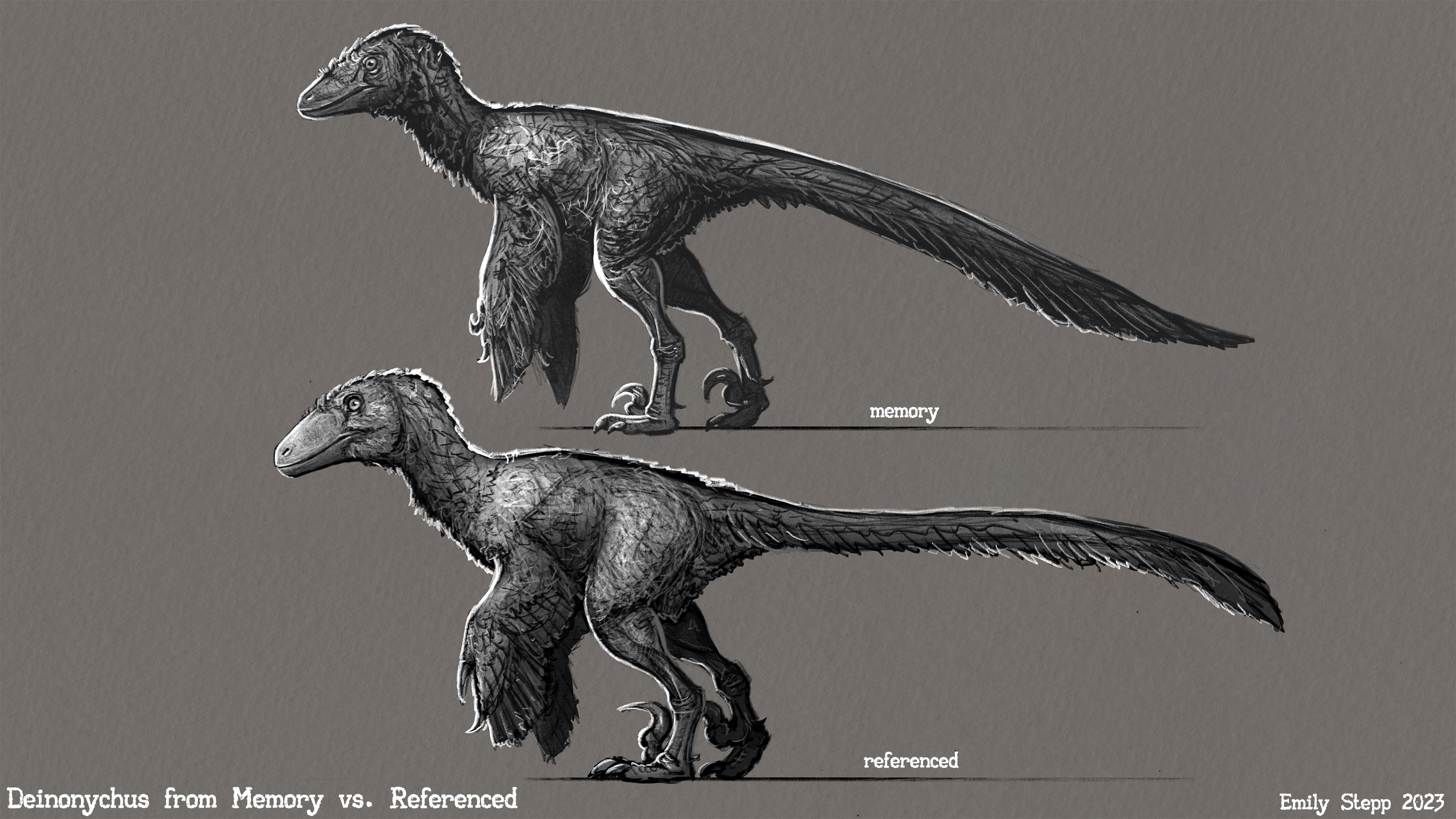 DEINONYCHUS. then and now by MarioLanzas on DeviantArt