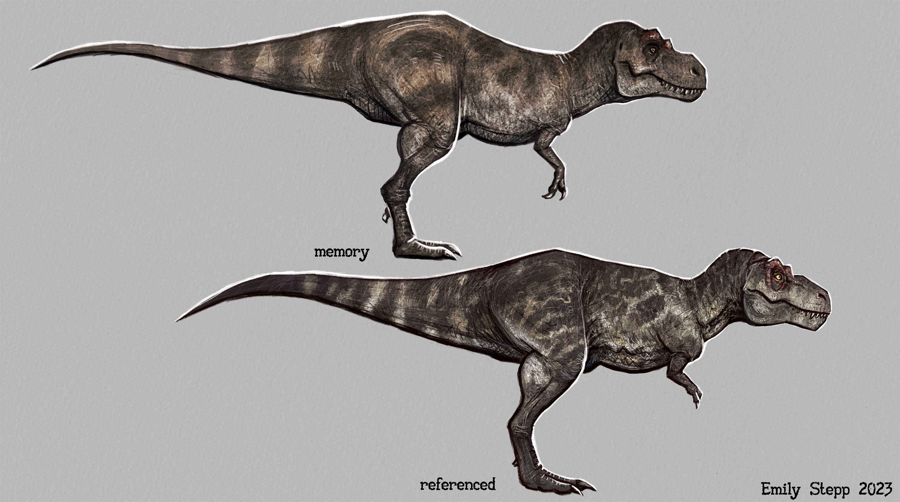 Memory vs. Reference Prehistoric Park rex by EmilyStepp on DeviantArt