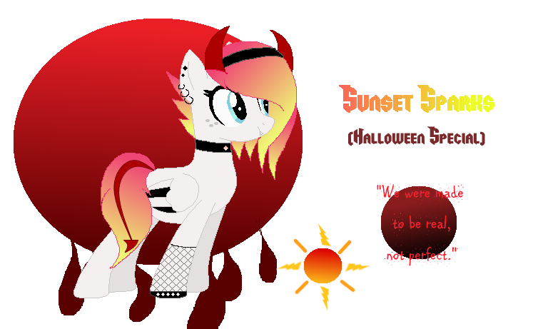 Sunset Sparks- Halloween Pone Adopt| OPEN| by MadWhovianWithABox