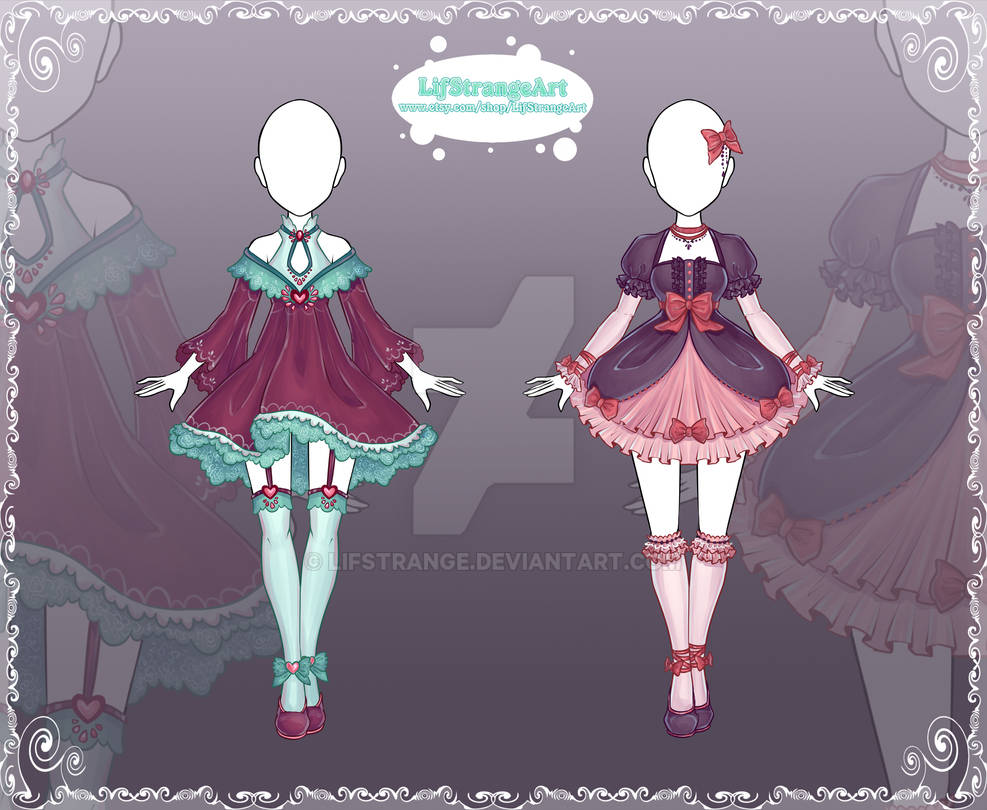 [Close] Adoptable Outfit Auction 144-145 by LifStrange on DeviantArt