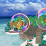 Kairi and Shika floating in bubbles