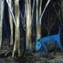 'blue Dog And Ghost Gums' 90cmx70cm