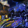'walking In The Rain' 60cmx50cm Acrylics Pastels