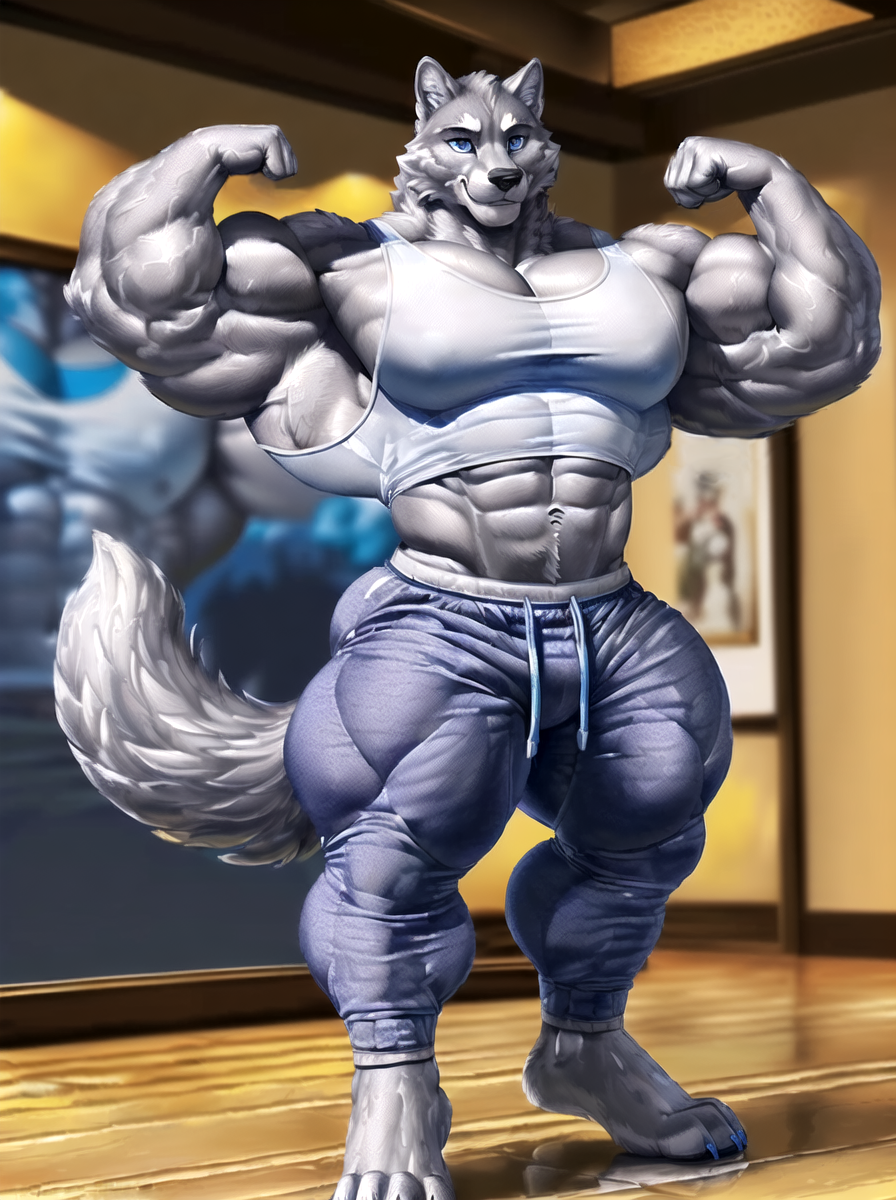 Flexing Wolf Boy By NoideaArtz On DeviantArt flexing-wolf-boy-by-noideaartz-on-deviantart