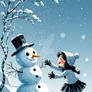 Snowy Handshake with Frosty