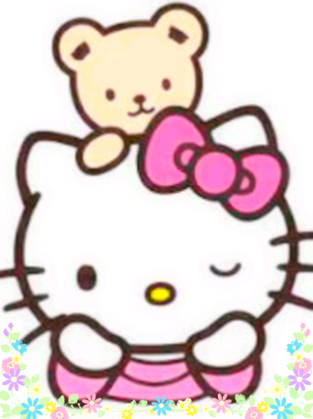 Hello kitty and a bear [Spring edition] by PinkPrincessMlee on DeviantArt