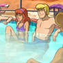 Fred and Daphne in a jacuzzi