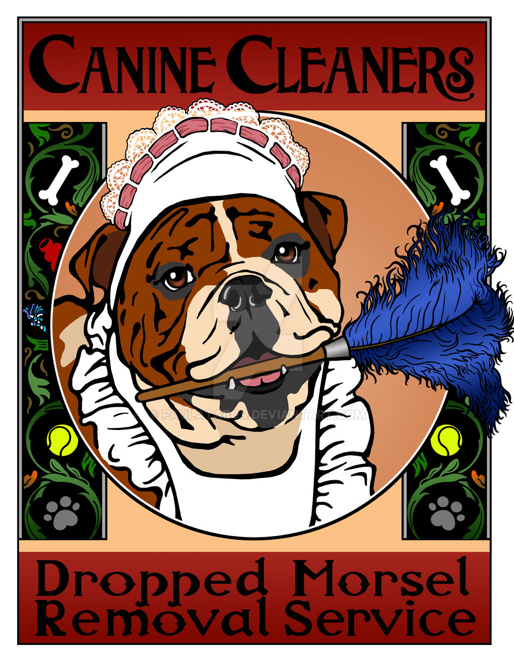 Canine Cleaners Humorous Dog Illustration