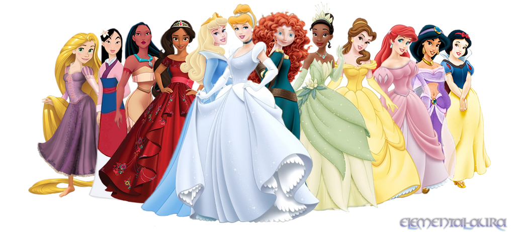 Disney Princesses with Elena (Coronation Dress) by Elemental-Aura on ...