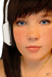 girl with headphones