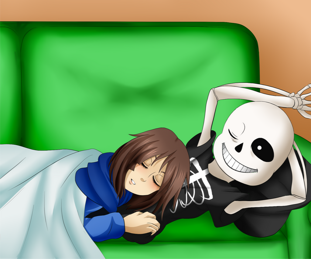 Undertale Fanart Sans And Frisk By Xcelly On Deviantart