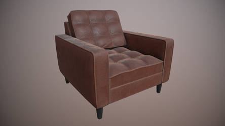 Leather Armchair PBR Game Asset