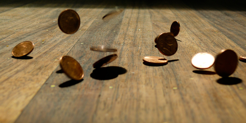 Bouncing coins.