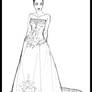 Lineart of a Wedding Gown