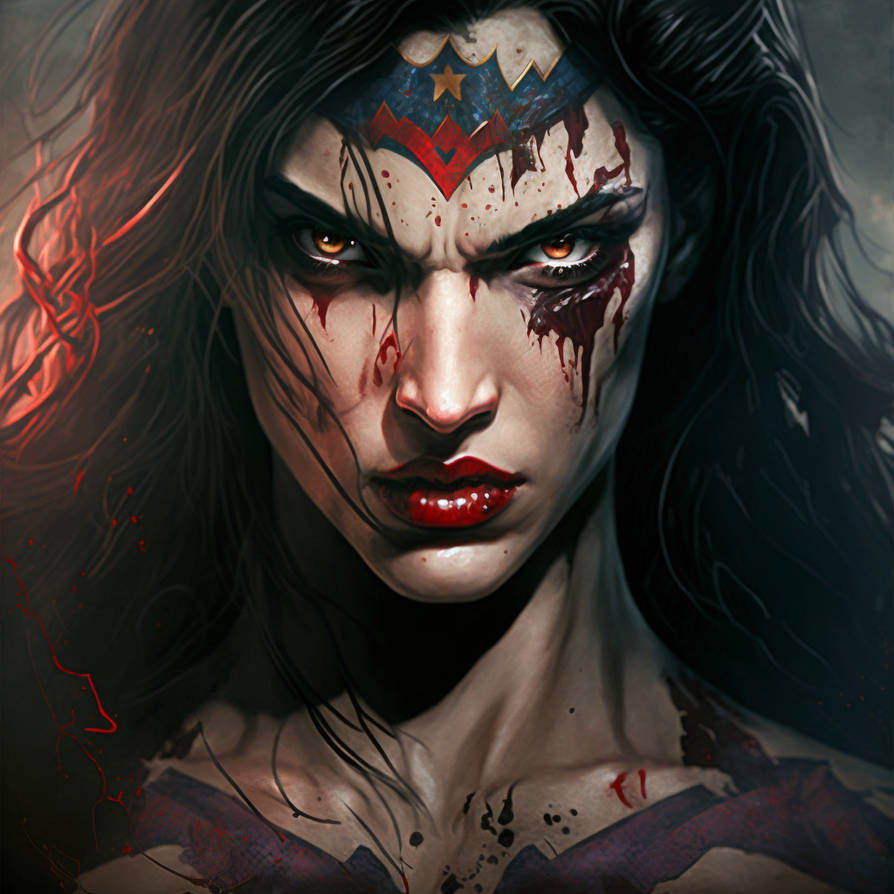 Kirab2 Wonder Woman Vampire Sneaky Face Red Eyes by max3ai on DeviantArt