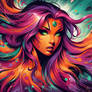DC'S BABES STARFIRE TEEN TITANS ABSTRACT AI