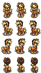 Applejack Walking Character Sprite