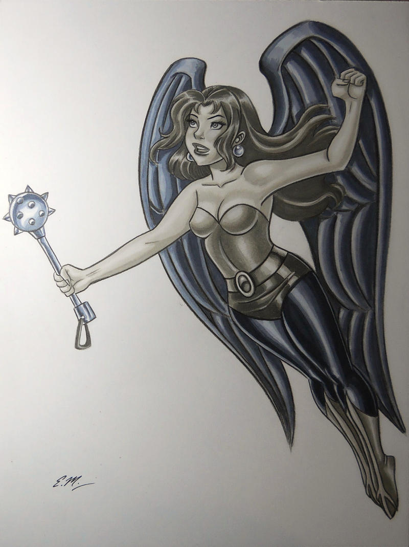 Hawkgirl Marker Drawing