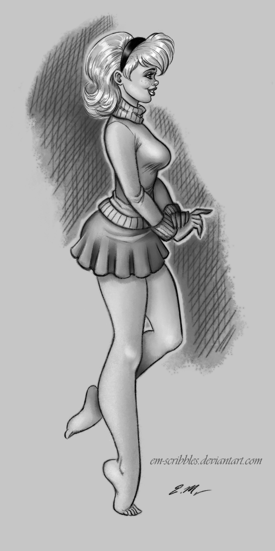 Sweater Pin-Up Sketch