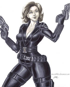 Black Widow Marker Sketch