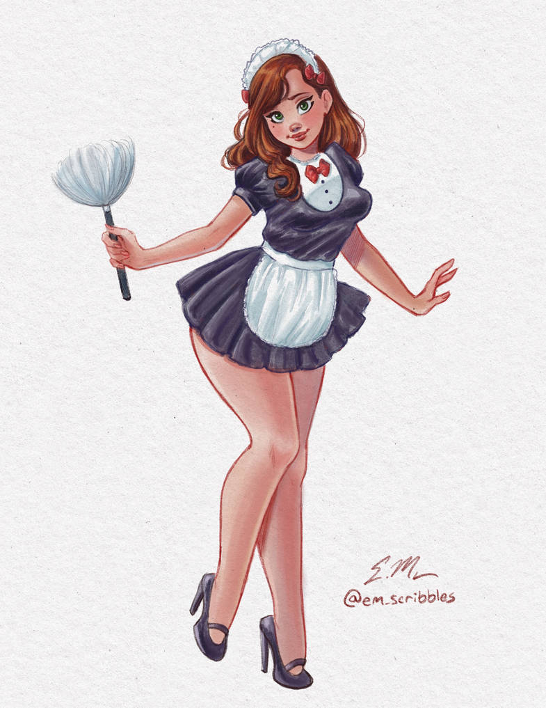 Maid Pin Up By Em scribbles On DeviantArt maid-pin-up-by-em-scribbles-on-deviantart