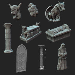 Underground Cathedral Zbrush sculpts