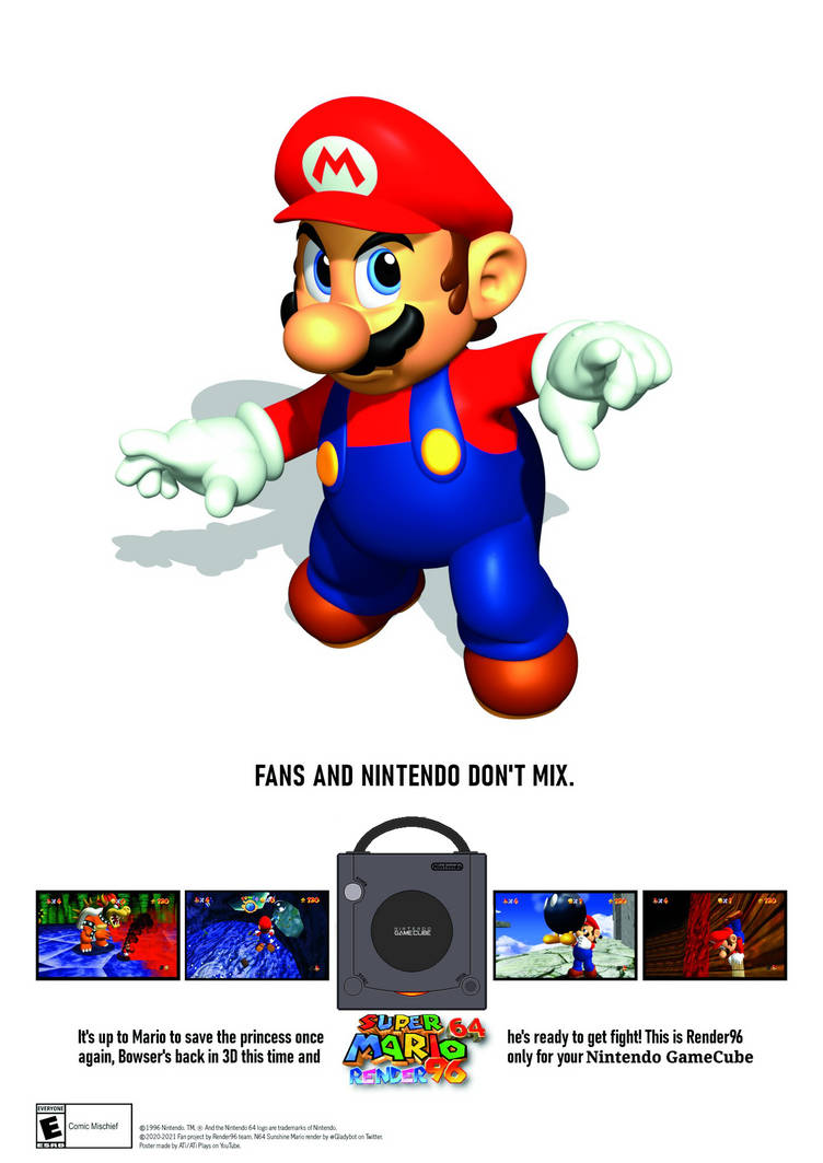 Super Mario 64 Render96 Nintendo GameCube Ad by Danyviani on DeviantArt