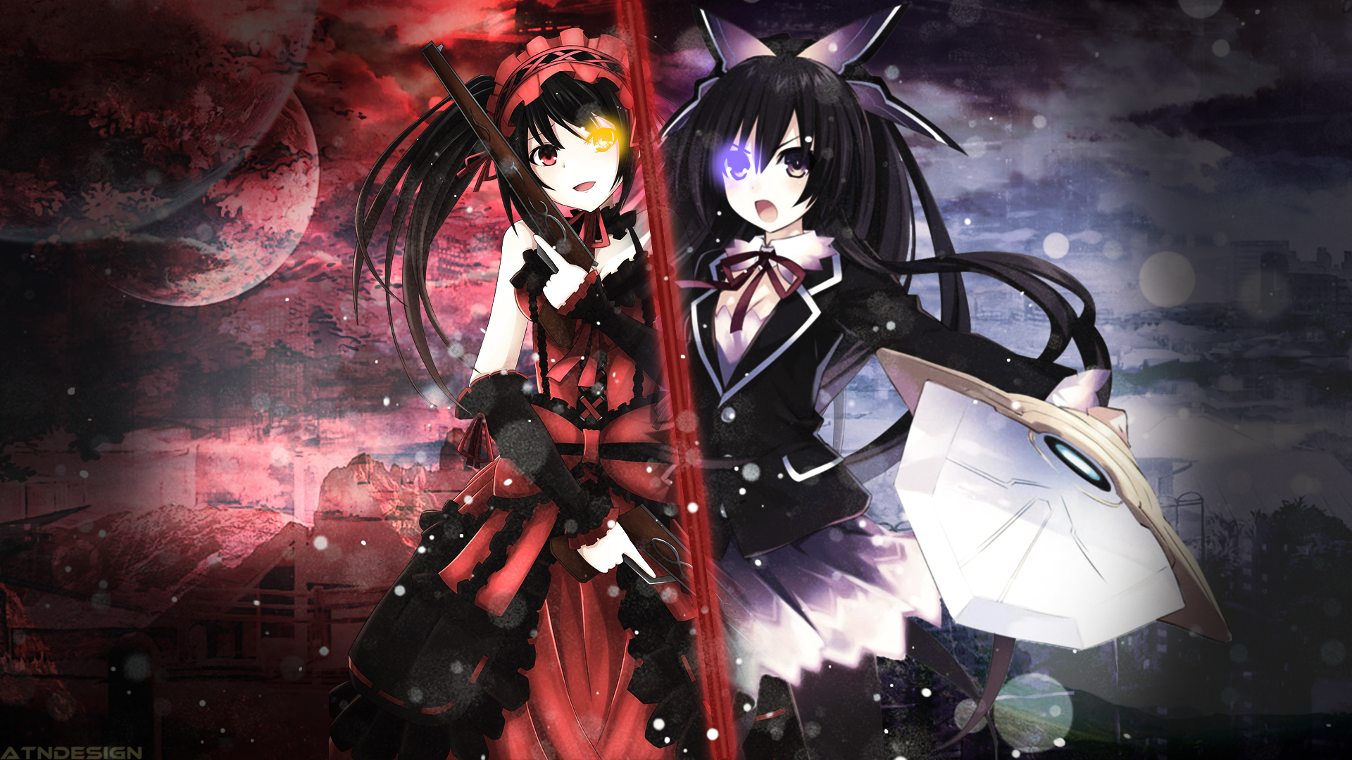 Date a live wallpaper Thoka and Kurumi by Ponydesign0 on DeviantArt