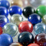 Colourful shiny glass marbles
