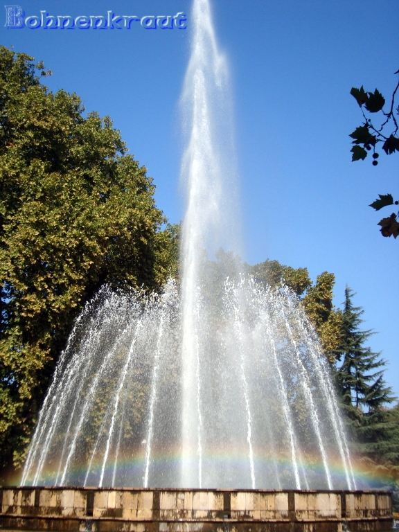 Fountain with rainbow