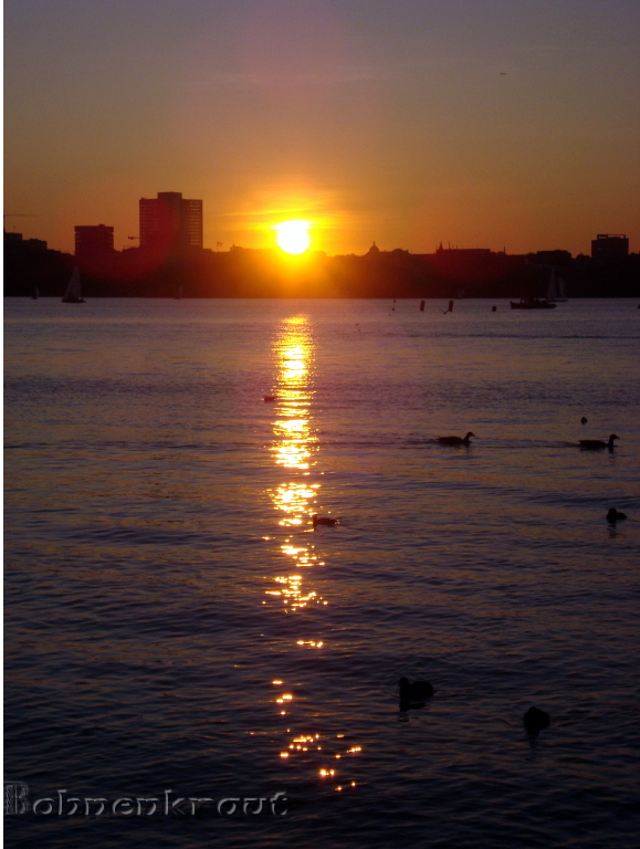 Sunset over Hamburg